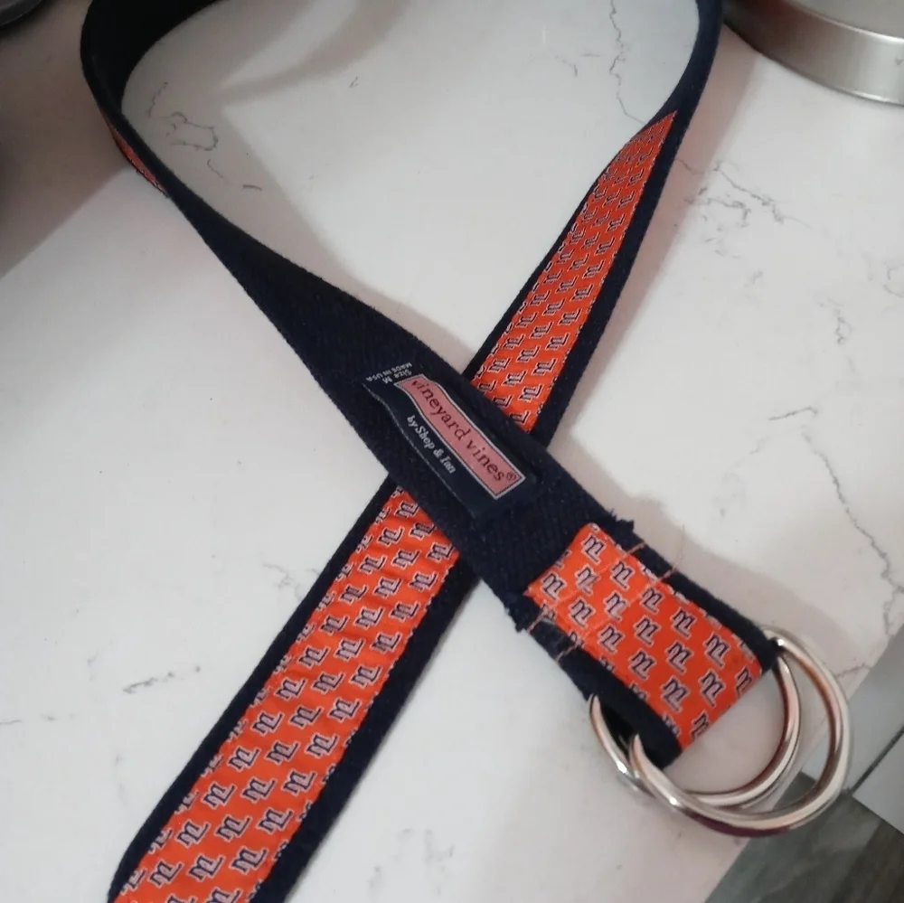 Vineyard Vines Mountain Lakes Educational Foundation 100% Cotton Canvas Belt